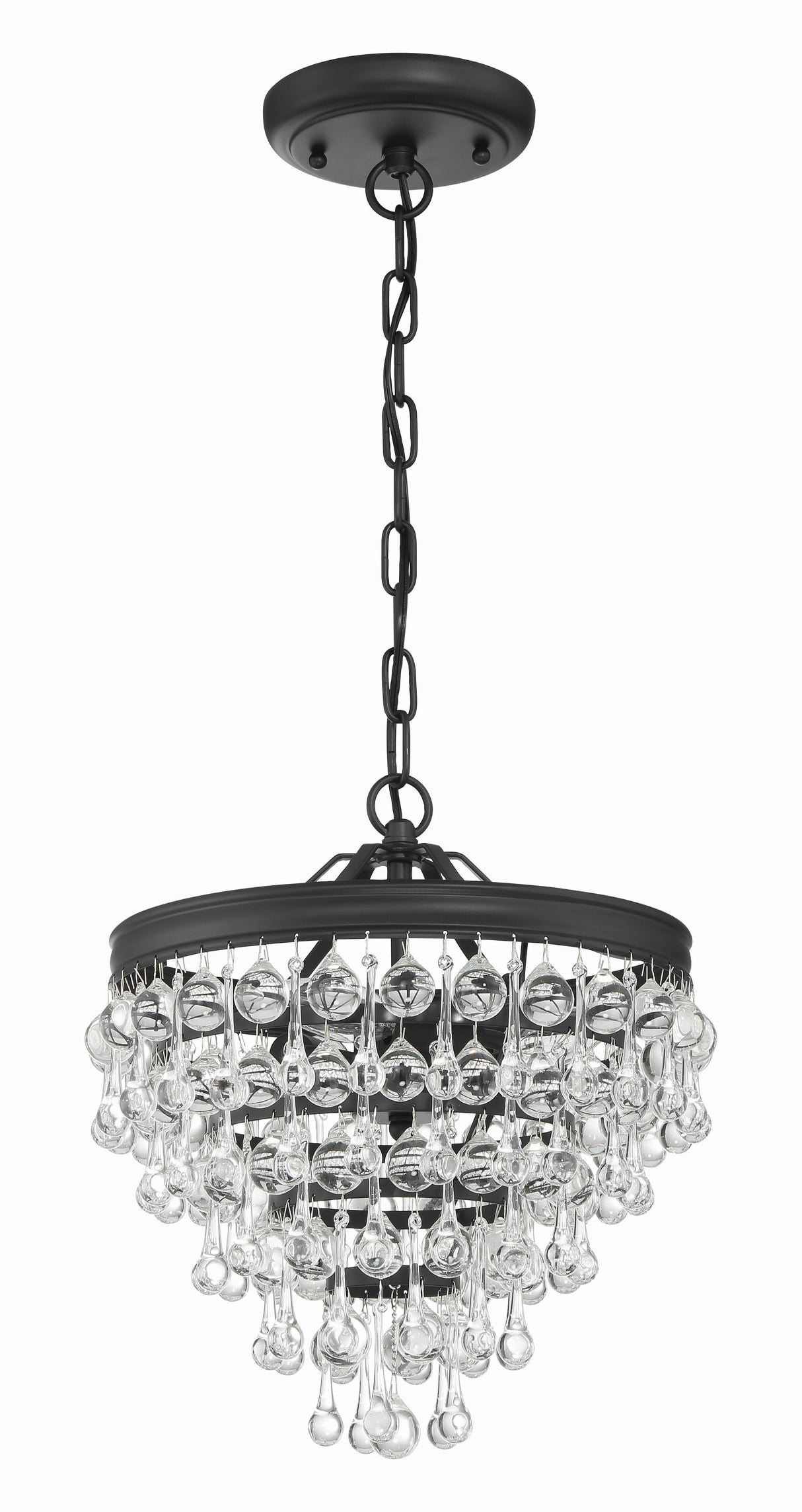 Crystorama Calypso 3 Light Matte Black Pendant
