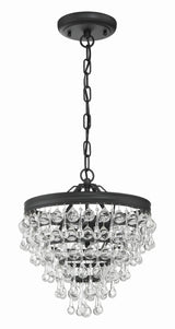 Crystorama Calypso 3 Light Matte Black Pendant