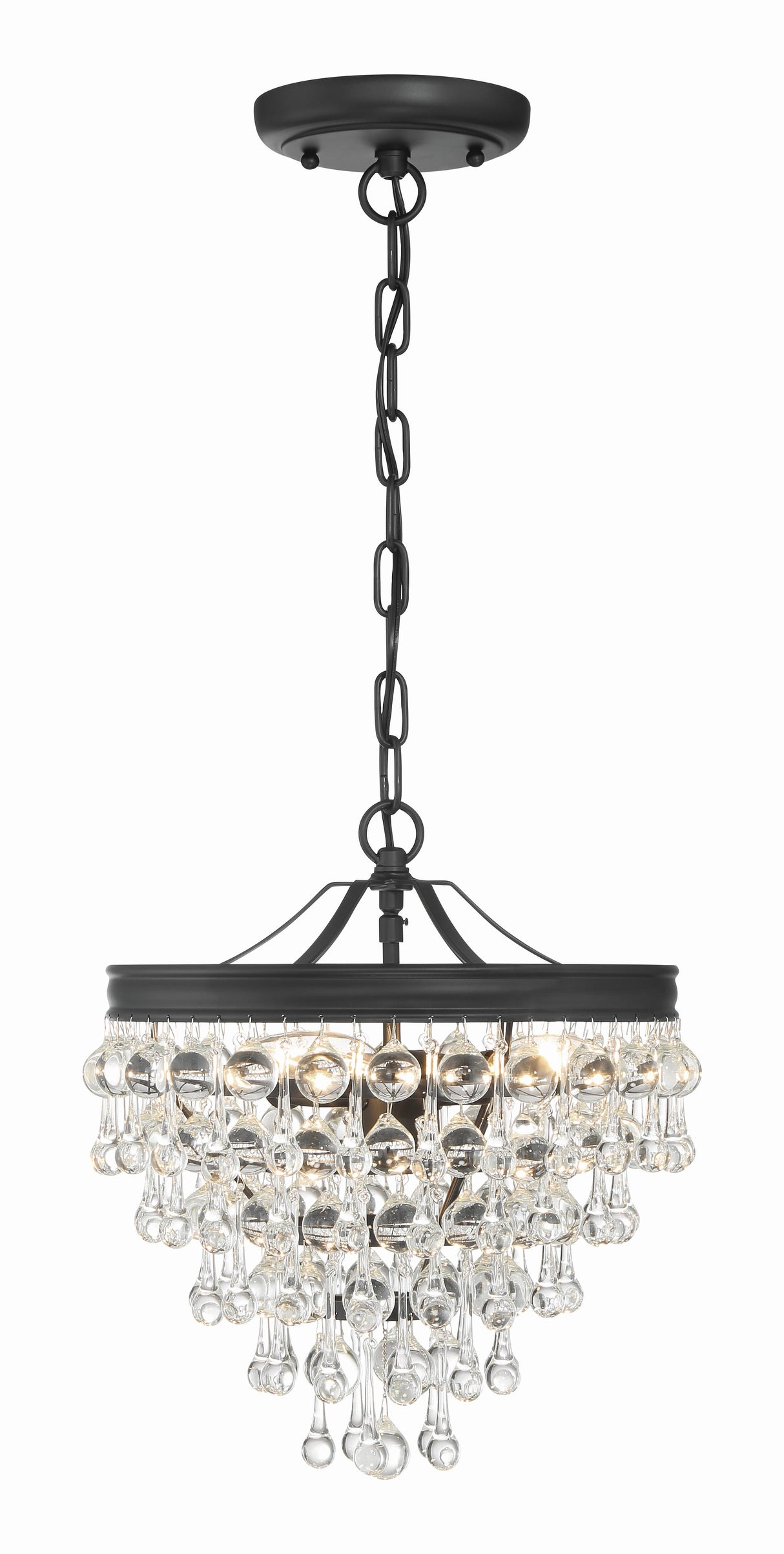 Crystorama Calypso 3 Light Matte Black Pendant