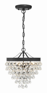 Crystorama Calypso 3 Light Matte Black Pendant