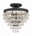 Crystorama Calypso 3 Light Matte Black Semi Flush Mount