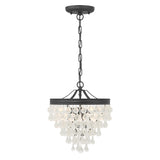 Crystorama Calypso 3 Light Crystal Teardrop Matte Black Pendant