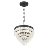 Crystorama Calypso 3 Light Crystal Teardrop Matte Black Pendant