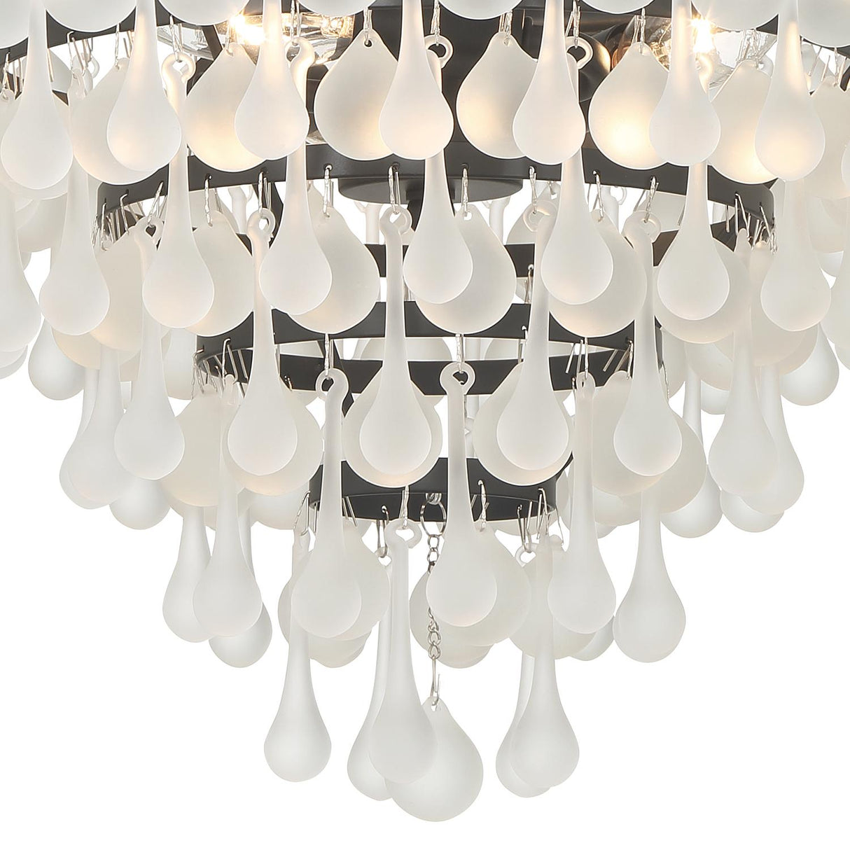 Crystorama Calypso 3 Light Crystal Teardrop Matte Black Pendant