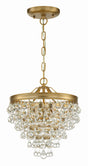 Crystorama Calypso 3 Light Crystal Teardrop Vibrant Gold Pendant