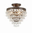 Crystorama Calypso 3 Light Crystal Teardrop Vibrant Bronze Semi Flush Mount