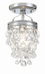 Crystorama Calypso 1 Light Crystal Teardrop Polished Chrome Semi Flush Mount