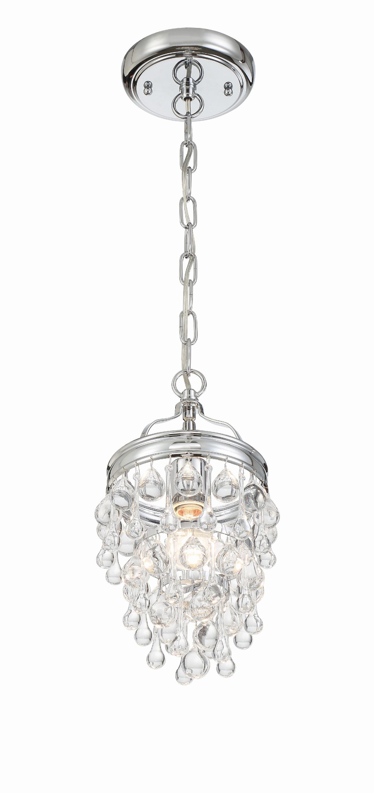 Crystorama Calypso 1 Light Crystal Teardrop Polished Chrome Mini Pendant
