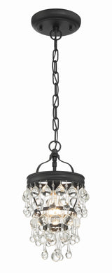 Crystorama Calypso 1 Light Matte Black Mini Pendant