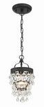Crystorama Calypso 1 Light Matte Black Mini Pendant