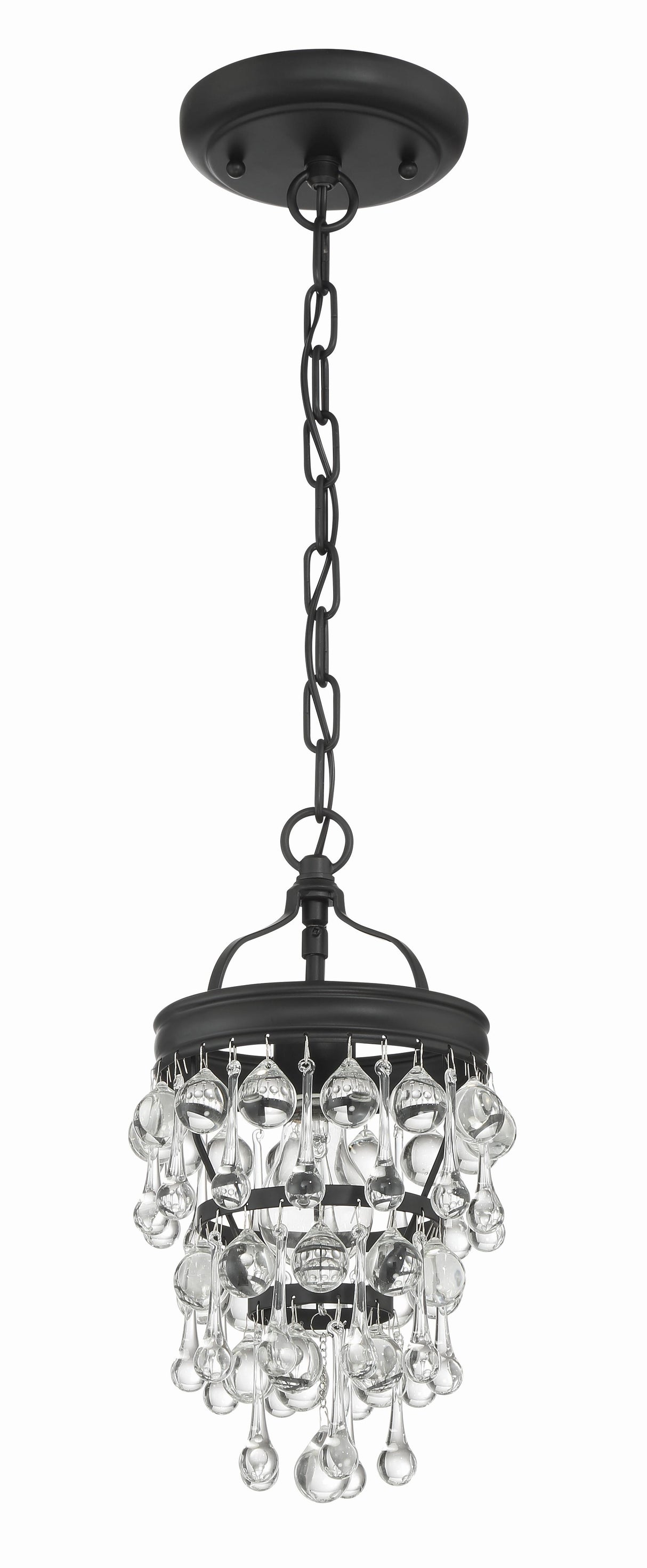Crystorama Calypso 1 Light Matte Black Mini Pendant