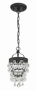 Crystorama Calypso 1 Light Matte Black Mini Pendant