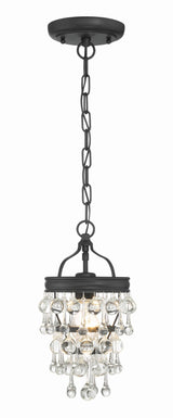 Crystorama Calypso 1 Light Matte Black Mini Pendant