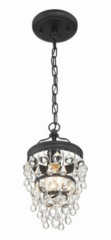 Crystorama Calypso 1 Light Matte Black Mini Pendant