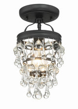 Crystorama Calypso 1 Light Matte Black Semi Flush Mount
