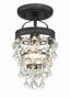 Crystorama Calypso 1 Light Matte Black Semi Flush Mount