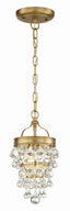 Crystorama Calypso 1 Light Crystal Teardrop Vibrant Gold Mini Pendant