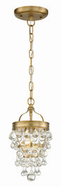 Crystorama Calypso 1 Light Crystal Teardrop Vibrant Gold Mini Pendant