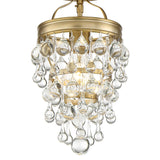 Crystorama Calypso 1 Light Crystal Teardrop Vibrant Gold Semi Flush Mount