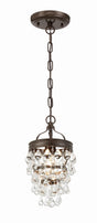 Crystorama Calypso 1 Light Crystal Teardrop Vibrant Bronze Mini Pendant