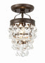 Crystorama Calypso 1 Light Crystal Teardrop Vibrant Bronze Semi Flush Mount