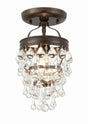 Crystorama Calypso 1 Light Crystal Teardrop Vibrant Bronze Semi Flush Mount