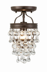 Crystorama Calypso 1 Light Crystal Teardrop Vibrant Bronze Semi Flush Mount