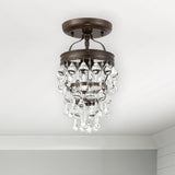 Crystorama Calypso 1 Light Crystal Teardrop Vibrant Bronze Semi Flush Mount