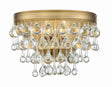 Crystorama Calypso 2 Light Crystal Teardrop Vibrant Gold Sconce