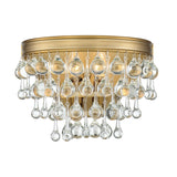 Crystorama Calypso 2 Light Crystal Teardrop Vibrant Gold Sconce