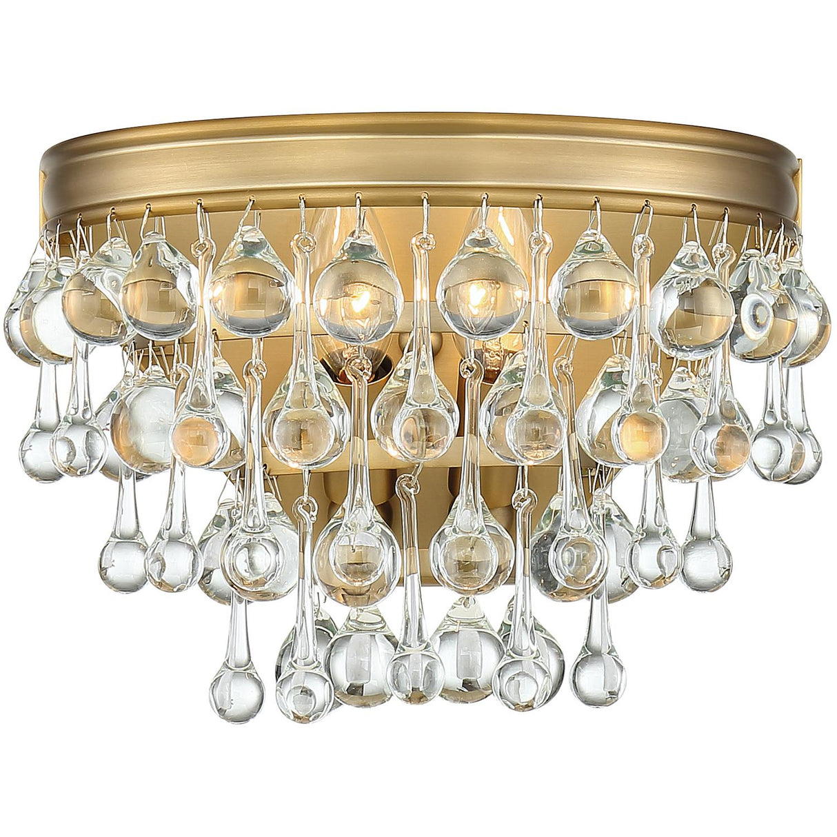 Crystorama Calypso 2 Light Crystal Teardrop Vibrant Gold Sconce