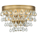 Crystorama Calypso 2 Light Crystal Teardrop Vibrant Gold Sconce