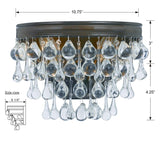 Crystorama Calypso 2 Light Crystal Teardrop Vibrant Bronze Sconce