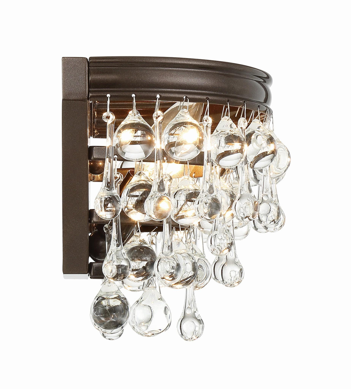 Crystorama Calypso 2 Light Crystal Teardrop Vibrant Bronze Sconce