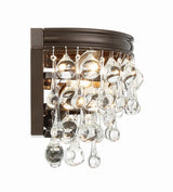 Crystorama Calypso 2 Light Crystal Teardrop Vibrant Bronze Sconce
