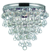 Crystorama Calypso 3 Light Crystal Teardrop Polished Chrome Flush Mount