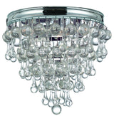 Crystorama Calypso 3 Light Crystal Teardrop Polished Chrome Flush Mount