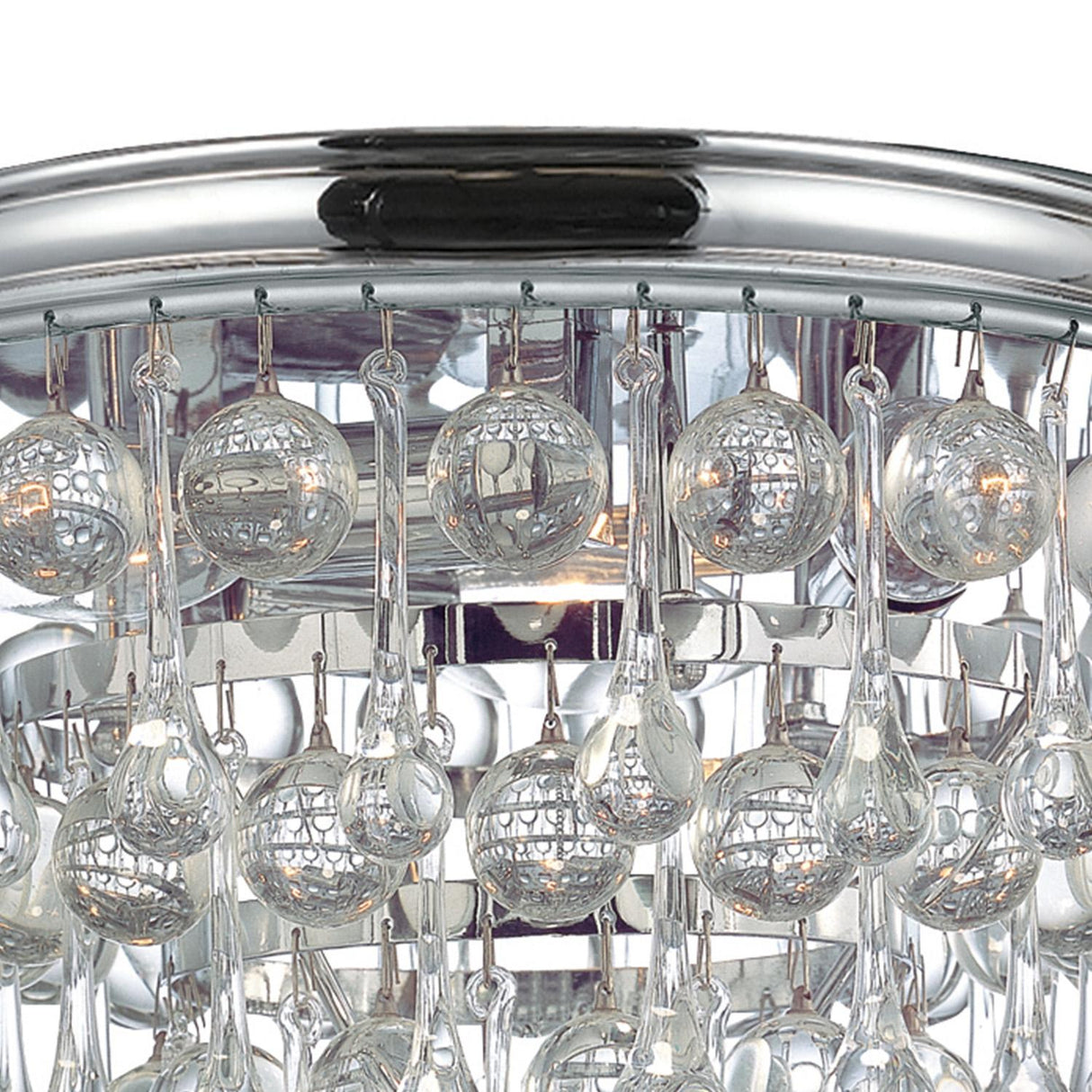 Crystorama Calypso 3 Light Crystal Teardrop Polished Chrome Flush Mount