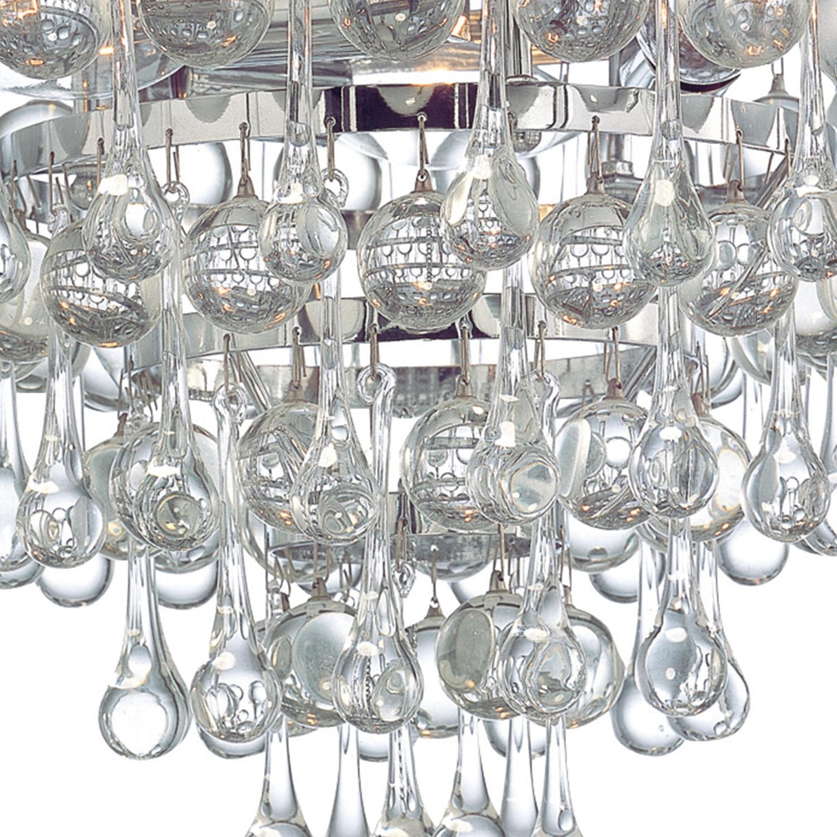 Crystorama Calypso 3 Light Crystal Teardrop Polished Chrome Flush Mount