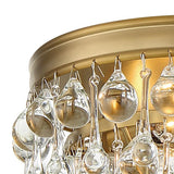 Crystorama Calypso 3 Light Crystal Teardrop Vibrant Gold Flush Mount