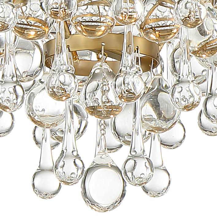 Crystorama Calypso 3 Light Crystal Teardrop Vibrant Gold Flush Mount