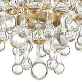 Crystorama Calypso 3 Light Crystal Teardrop Vibrant Gold Flush Mount