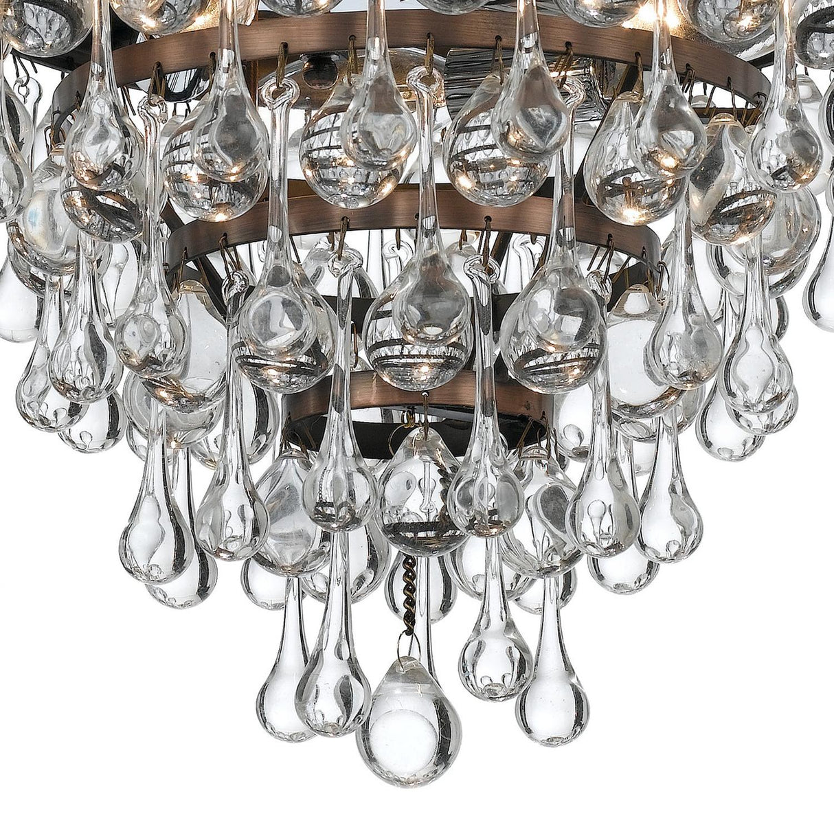 Crystorama Calypso 3 Light Crystal Teardrop Vibrant Bronze Flush Mount