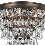 Crystorama Calypso 3 Light Crystal Teardrop Vibrant Bronze Flush Mount