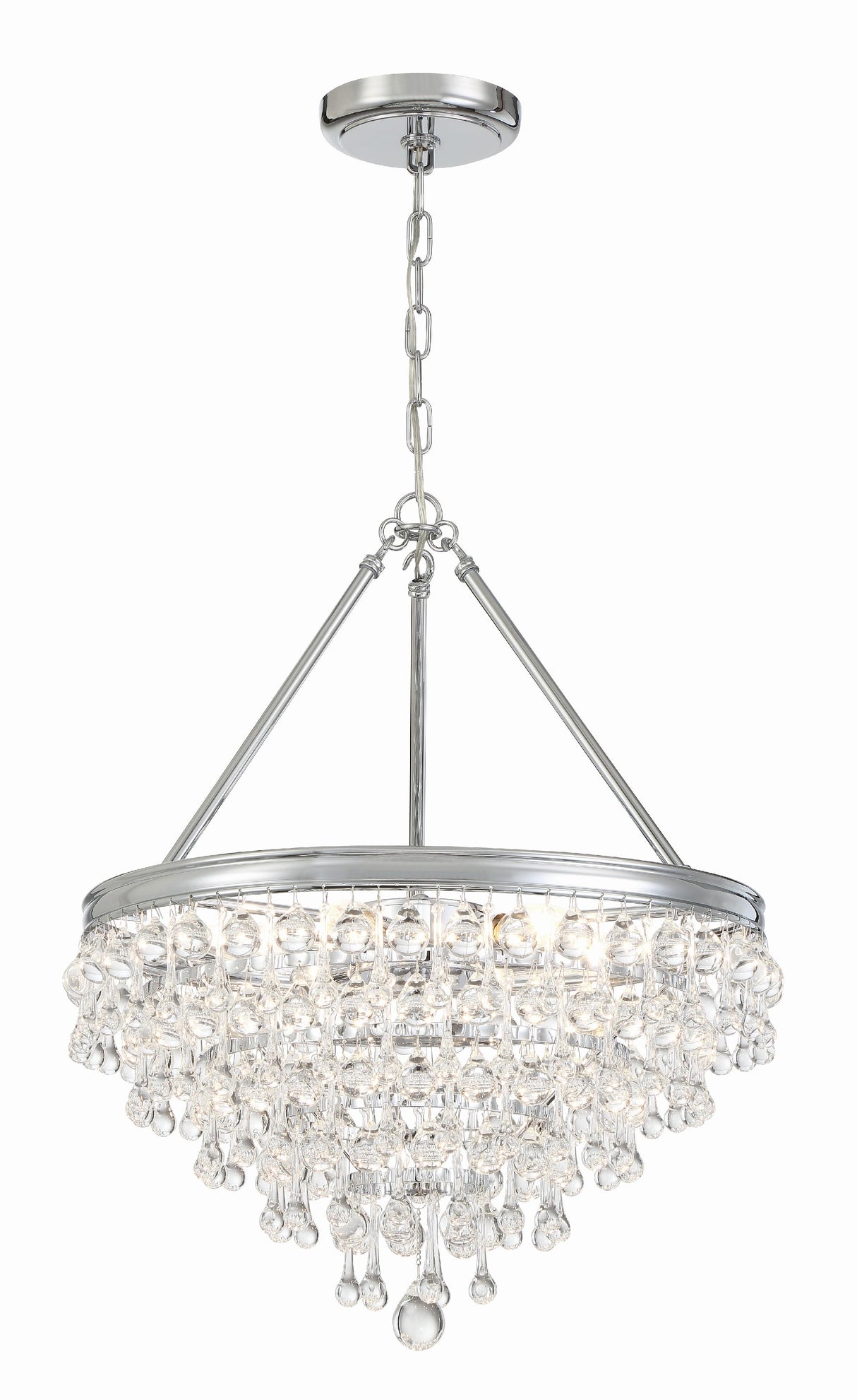 Crystorama Calypso 6 Light Crystal Teardrop Polished Chrome Chandelier
