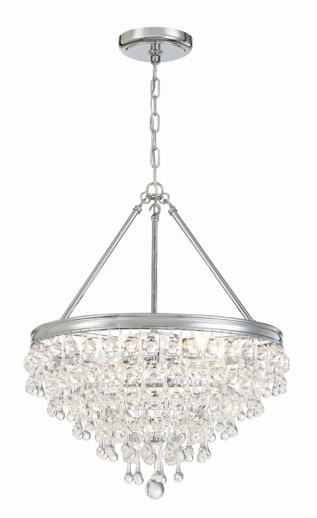 Crystorama Calypso 6 Light Crystal Teardrop Polished Chrome Chandelier