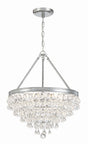 Crystorama Calypso 6 Light Crystal Teardrop Polished Chrome Chandelier