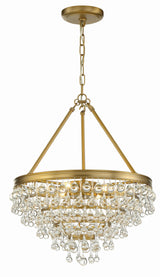 Crystorama Calypso 6 Light Crystal Teardrop Vibrant Gold Chandelier