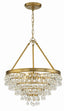 Crystorama Calypso 6 Light Crystal Teardrop Vibrant Gold Chandelier