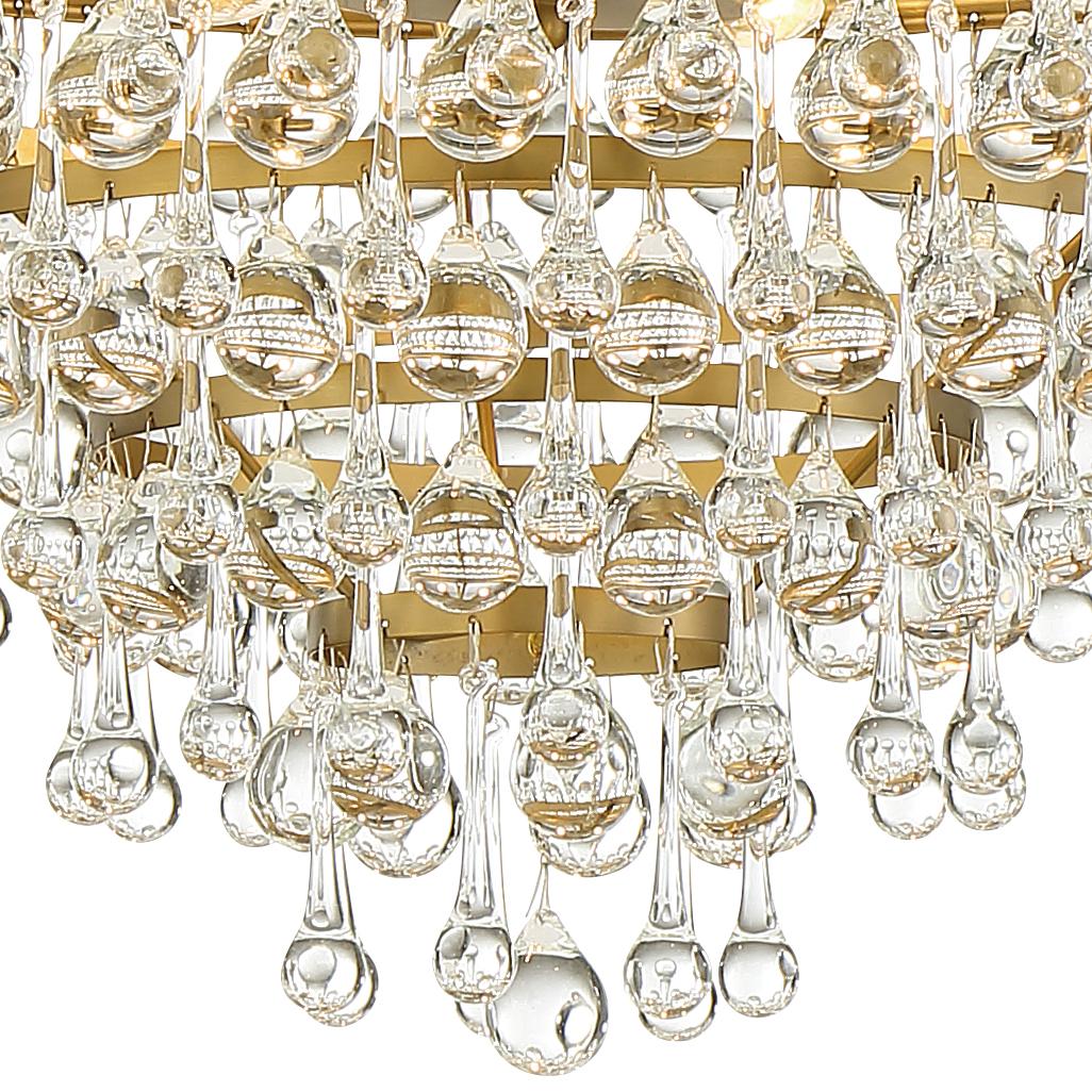 Crystorama Calypso 6 Light Crystal Teardrop Vibrant Gold Chandelier